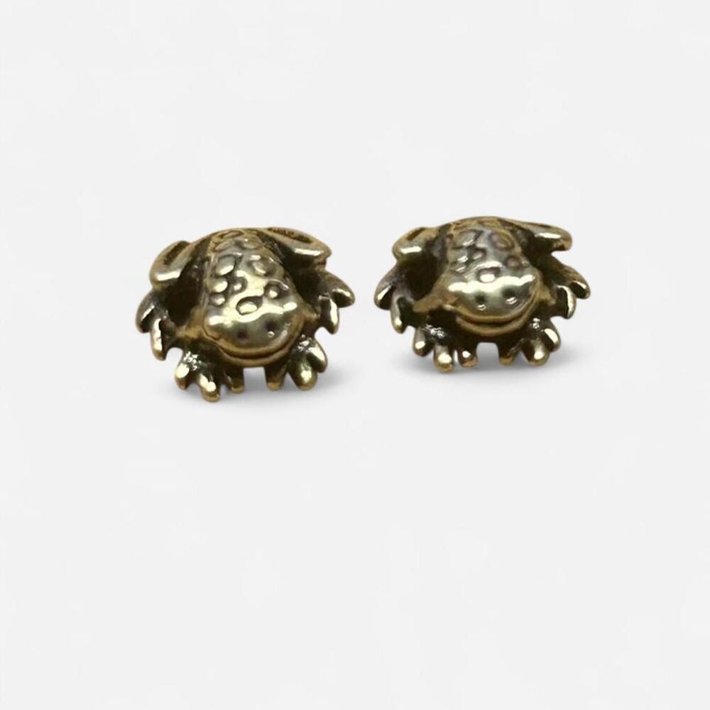 Whimsical Silver Dainty Frog Stud Earrings
